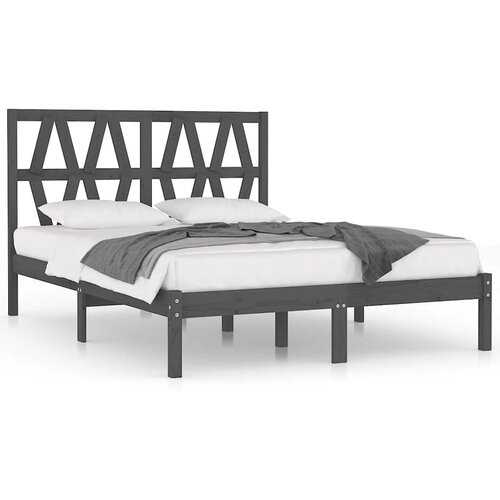  Okvir za krevet od masivne borovine sivi 200 x 200 cm Slike