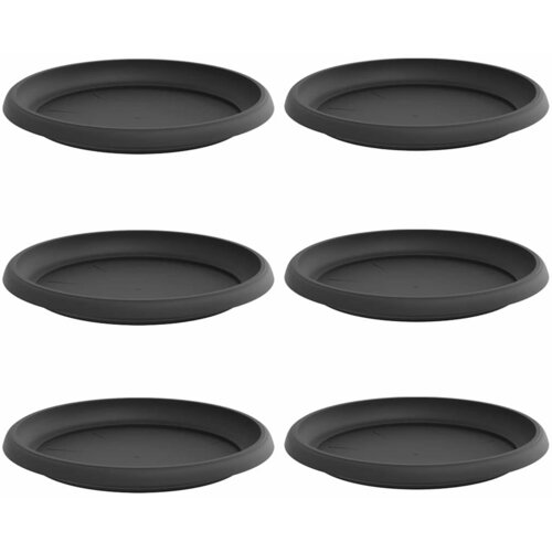  Kružni Pladanj za Cvijeće 6 kom. Crna &amp;Oslash; 21,5 x 2,5 cm Plastika Slike