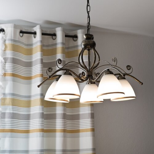  Luster na lancu RETRO II 5xE27/60W/230V crna patina Slike