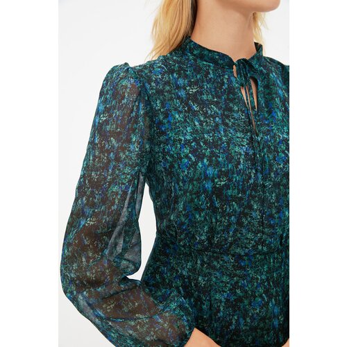 Trendyol Green Patterned Flywheel Dress Cene
