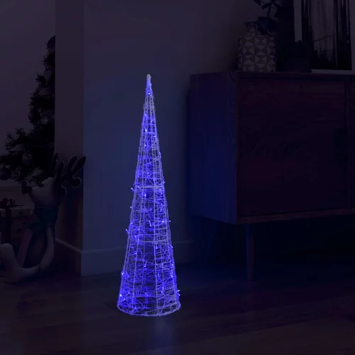  Akrilni ukrasni stožac s LED svjetlima plavi 90 cm