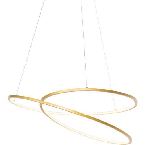 QAZQA Dizajnerska viseča svetilka zlata 72 cm z LED 3-stopenjsko zatemnitvijo - Rowan