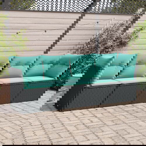 VidaXL 4-dijelni set vrtnih sofa od poliratana s jastucima crni Slike
