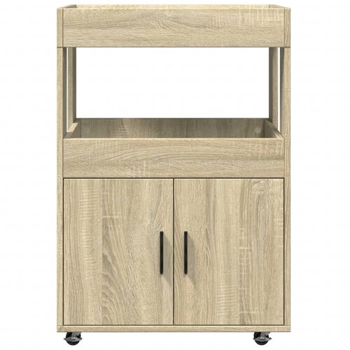  kolica boja hrasta 60x39,5x89 cm od konstruiranog drva Slike
