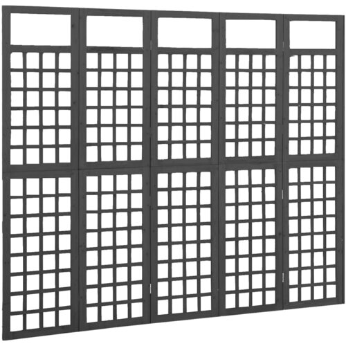 Maison Chic 5-delni Paravan - Sobne pregrade/mreža iz lesa jelke črne barve 201,5x180 cm, (22111739) Cene
