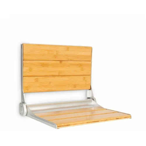 OneConcept Arielle Deluxe, sedež za tuš, bambus, aluminij, zložljiv, maks. 160 kg, les