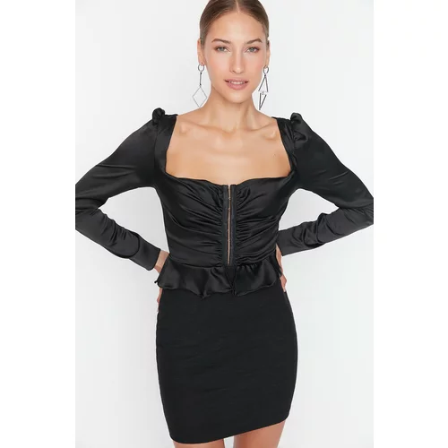 Trendyol Black Square Collar Dress