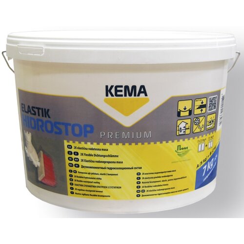 KEMA Elastična vodotesna masa KEMA Hidrostop elastik (za notranjo in zunanjo uporabo, 5+2 kg) Slike