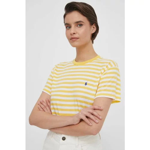 Polo Ralph Lauren Pamučna majica za žene, boja: žuta