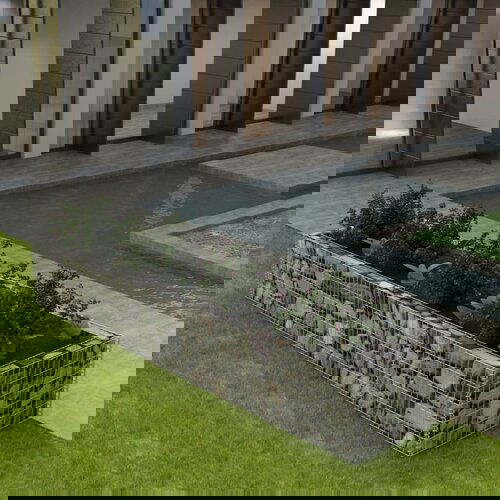 VidaXL gabionska sadilica čelična 360 x 90 x 50 cm Slike