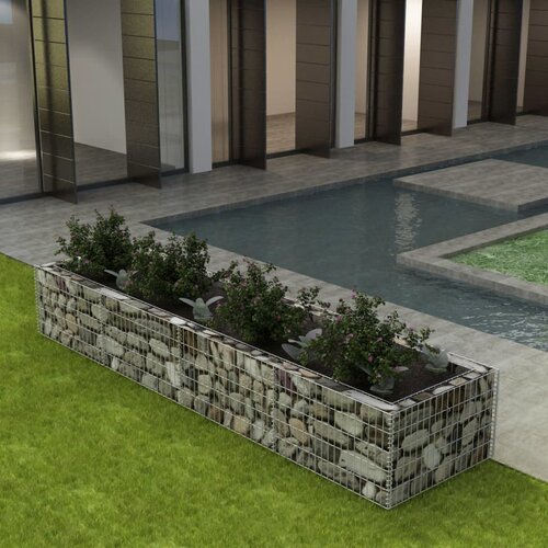VidaXL Visoka greda gabion jeklo 360x90x50 cm, (20618607) Slike