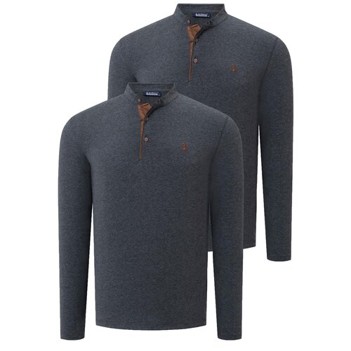 Dewberry DOUBLE SET V4009 MEN&amp;#039;S SWEATSHIRT-ANTHRACITE-ANTHRACITE Slike