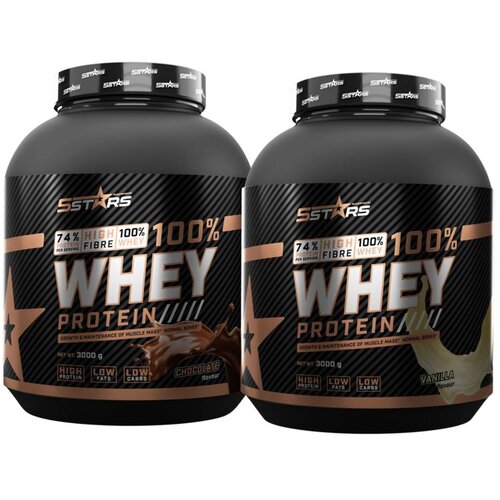 5 STARS Whey Protein, Čokolada i Vanila, 2 x 3 kg Slike