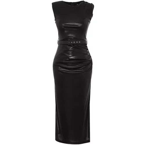 Trendyol Black Fitted Evening Dress with Shimmering