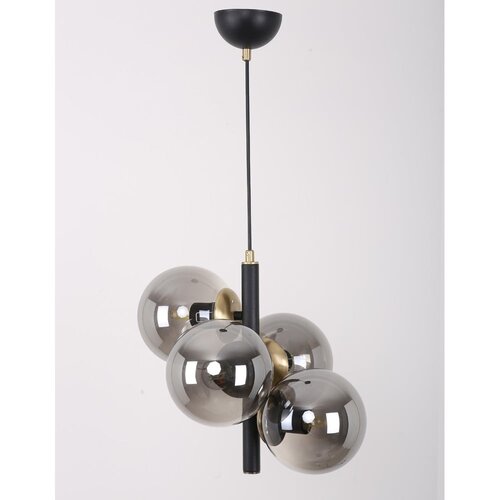 Squid Lighting črna/siva viseča svetilka s steklenim senčnikom &amp;oslash; 15 cm forte &amp;ndash; Slike