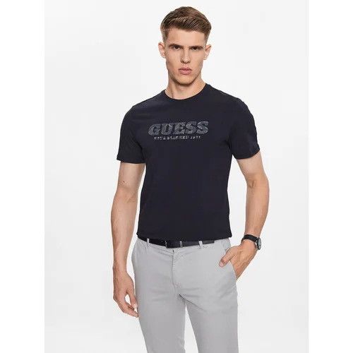 Guess Majica M3YI26 J1314 Mornarsko modra Slim Fit