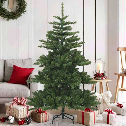 vidaXL Umjetno božićno drvce s nogom Zelena 150 cm PVC, čelik Cene