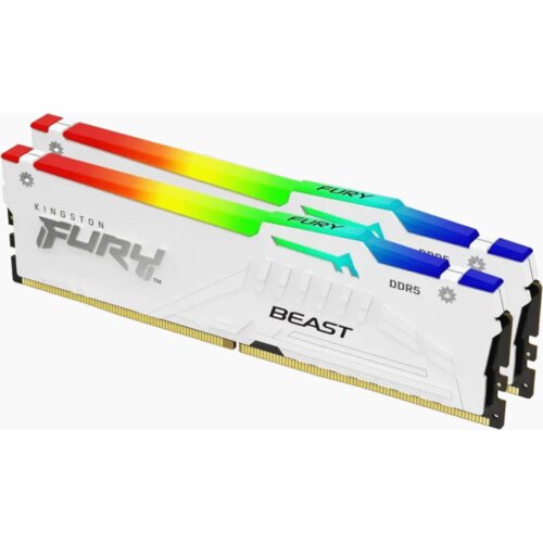 Kingston 32GB 6000MHz DDR5WRGBWhite RGB,Fury Beast (2x16GB), CL30, EXPO,XMP,1RX8, 288-pin 16Gbit Cijene