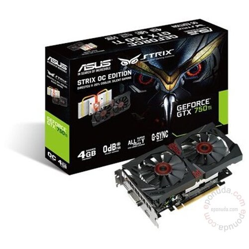 Asus STRIX-GTX750TI-DC2OC-4GD5, GeForce GTX 750 Ti, 4GB/128bit DDR5, DVI/HDMI/DP, DirectCU II cooling grafička kartica Slike