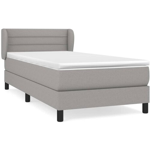 Maison Chic Box spring postelja - Vzmetna postelja z vzmetnico svetlo siva 90x190 cm blago SL13732, (21895848) Slike