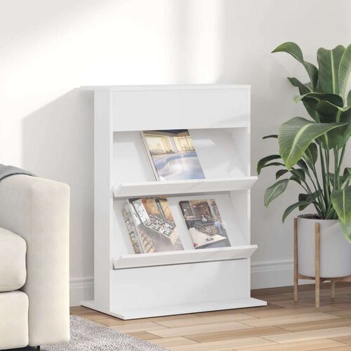  Polica za časopise Bijelo 70 x 41 x 96 cm Konstruirano drvo Cijene