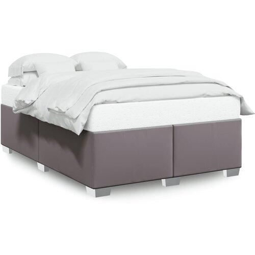 VidaXL Posteljni okvir siv 140x190 cm umetno usnje Slike