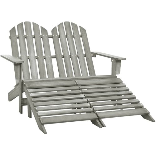VidaXL Vrtni stol Adirondack za 2 osebi z naslonom za noge siv, (20659001) Slike
