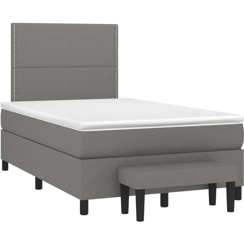 VidaXL Box spring postelja z vzmetnico temno siva 120x190 cm blago, (21111817) Slike