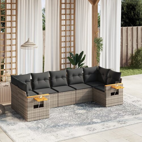 vidaXL 7-dijelni set vrtnih sofa sivi od poliratana Cijene