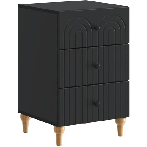 vidaXL Noćni ormar s ladicama Crna 43x 41 x 66 5 cm Konstruirano drvo - Crna Cene