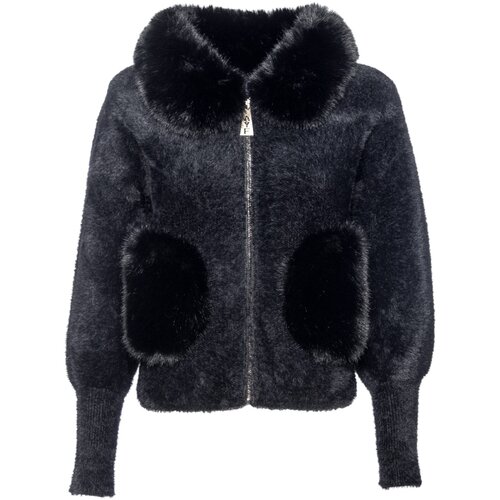 Ayfee Jakne GIACCA COLLO PELLICCIA CAM25275 Črna Slike