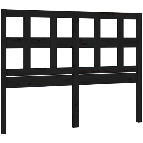  Uzglavlje za krevet crni 185,5 x 4 x 100 cm od masivne borovine Slike