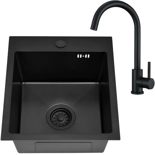 HOMEVELLO Pomivalno korito BRANON 401100 BLACK SET, (5000489256) Slike