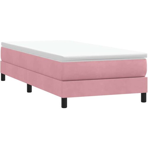 Box Spring krevet bez madraca ružičasti 80x210 cm samt Slike