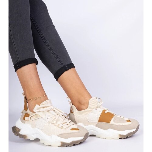 D/CEO marka niezdefiniowana Beige women&amp;#039;s sneakers with a sock-like upper Milada Slike