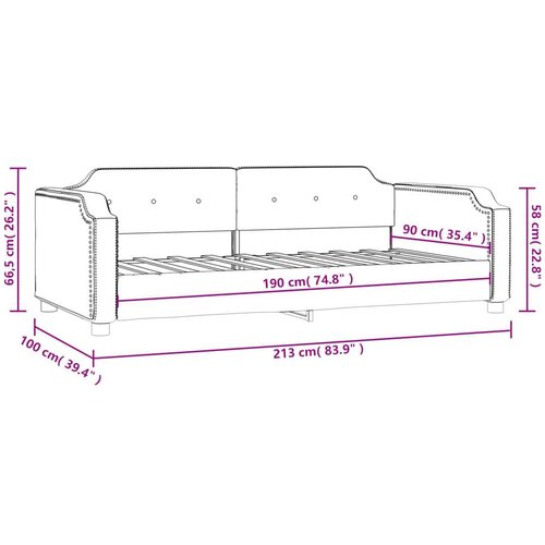 VidaXL Dnevni krevet tamnosivi 90 x 190 cm od tkanine Slike