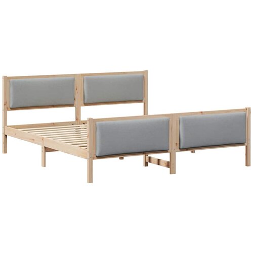 Krevetna konstrukcija Svijetlo siva 200 x 200 cm tkanina Slike