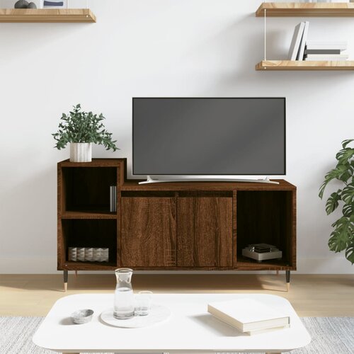 VidaXL TV omarica rjav hrast 100x35x55 cm inženirski les Slike