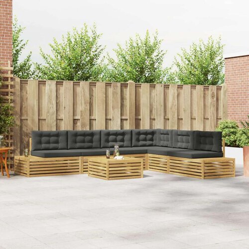  7 Komad Set vanjskih sofa Poliester Bijela Cijene