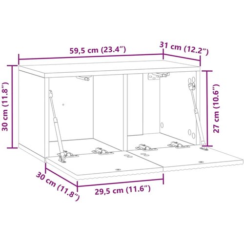  TV ormar za zid Bijela 59 5 x 31 x 30 cm Konstruirano drvo - Bijela 59 5 x 31 x 30 cm Slike