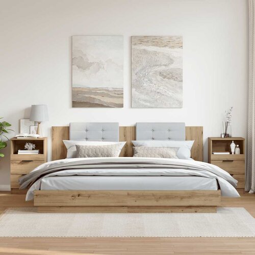  Noćni ormarići 2 kom Artisan hrast 40x36x65 cm izrađeno drvo Slike