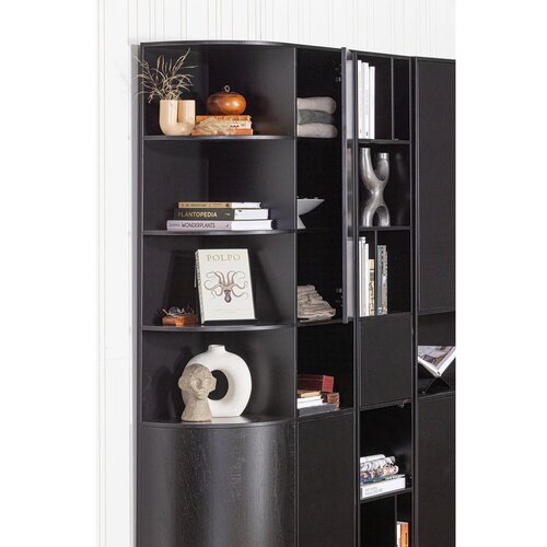 WOOOD Crna modularna biblioteka od masivnog bora 228x210 cm Finca &amp;ndash; Slike