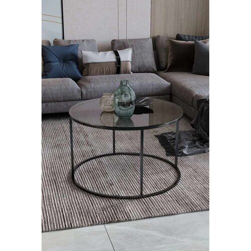Hanah home Royal klub sto &amp;Oslash; 75 cm, crna / dimljeno staklo Slike