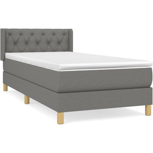 Maison Chic Box spring postelja - Vzmetna postelja z vzmetnico temno siva 80x200 cm blago SL20286, (21893708) Slike