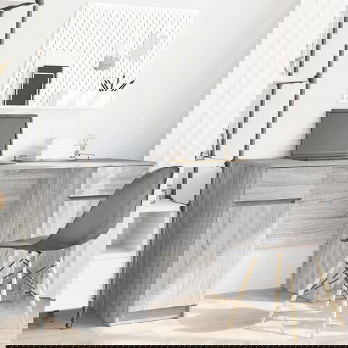vidaXL Radni stol Siva Sonoma 140x49x76 cm Konstruirano drvo Cijene