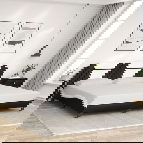 vidaXL Okvir za krevet s uzglavljem crno-bijeli 180x200cm umjetna koža Cijene