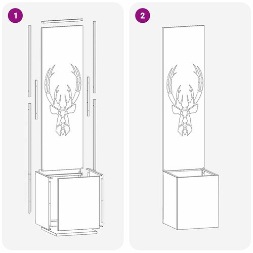  Privatnost u vrtu Životinjski uzorak Bijelo 32 x 32 x 150 cm Slike