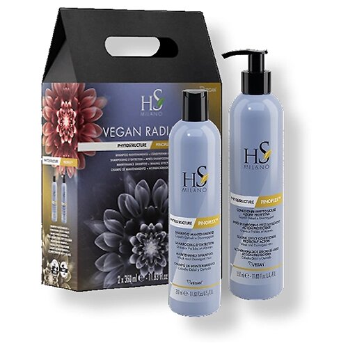 HS MILANO vegan radiance reconstruction set phytostructure maintenance shampoo 350 ml + phytostructure sealing effect conditioner 350 ml Slike
