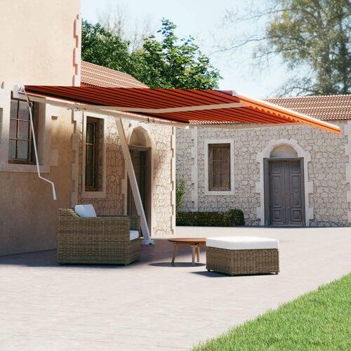  Prostostoječa ročno zložljiva tenda 600x300 cm oranžna/rjava Cene