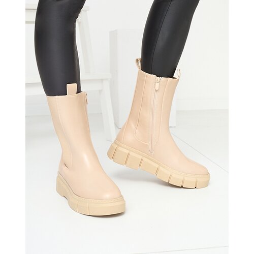 Resti Women's platform boots in beige Couell- Footwear Cene